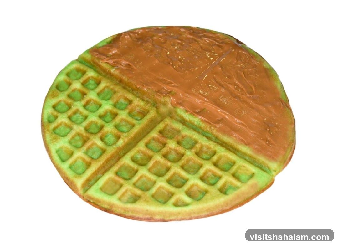 Green Waffle with Spread