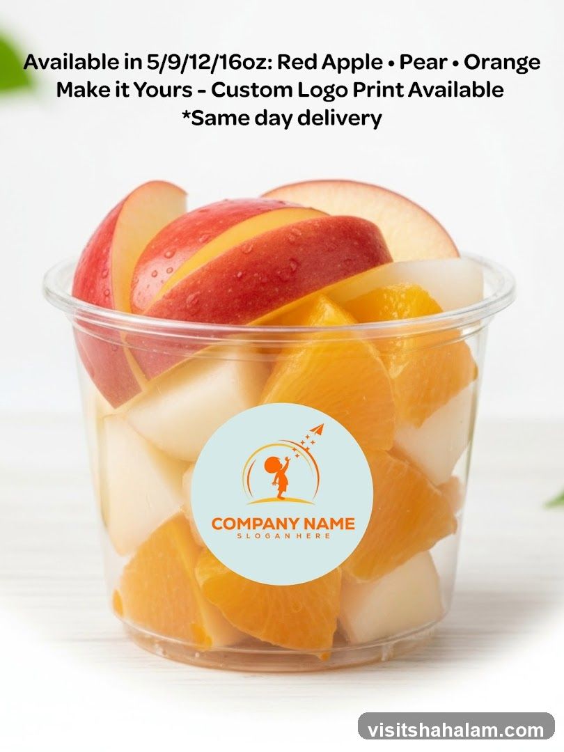 Fruit cup with custom logo