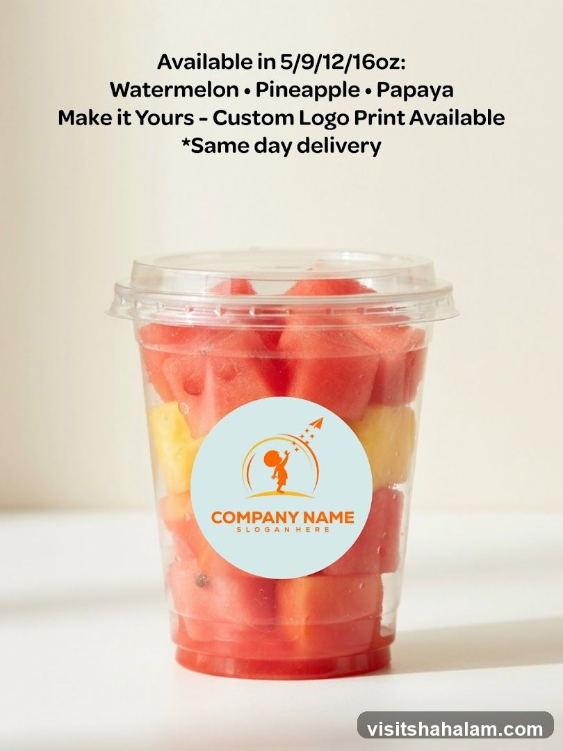 Fruit cup with custom logo