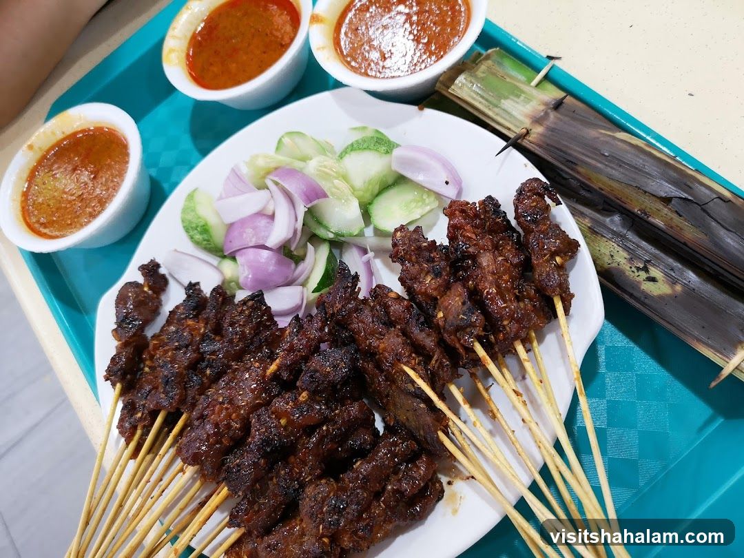 Beef Satay with Peanut Sauce and Cucumber Salad