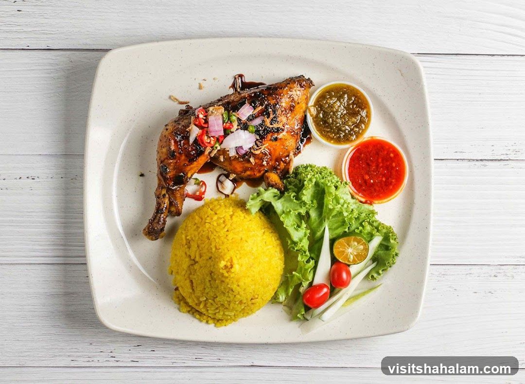 Grilled Chicken with Rice and Sauces