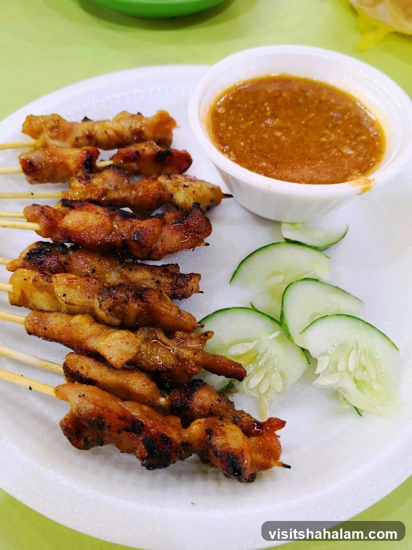Chicken Satay with Peanut Sauce and Cucumber