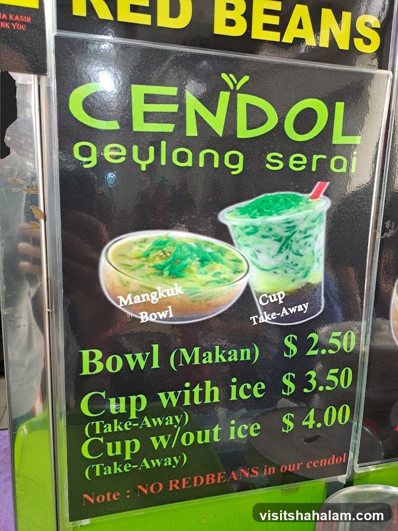 CENDOL Geylang Serai Menu