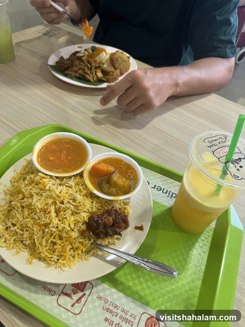 Food Tray with Biryani and Drink