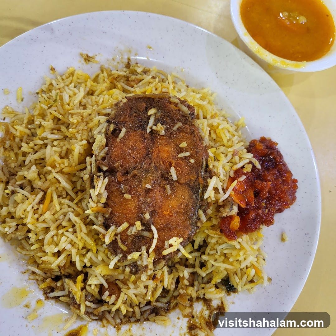 Fish Biryani with Side Dishes