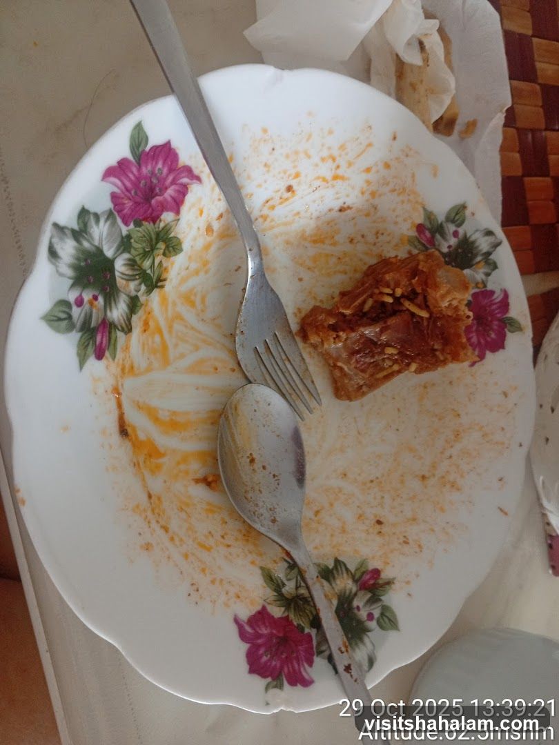 Dirty Plate with Leftover Food