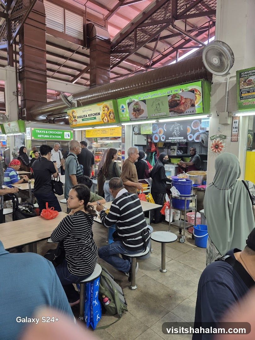 Food court with diners