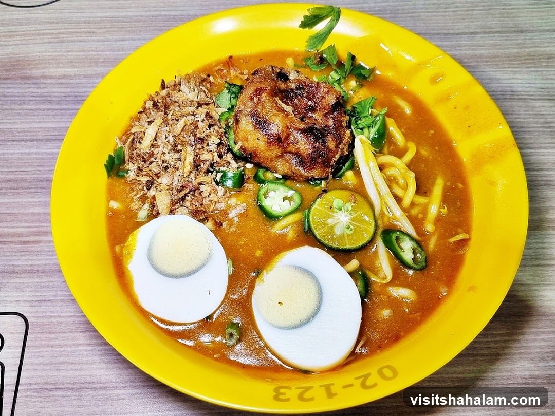 Noodle Soup with Egg and Meat Patty