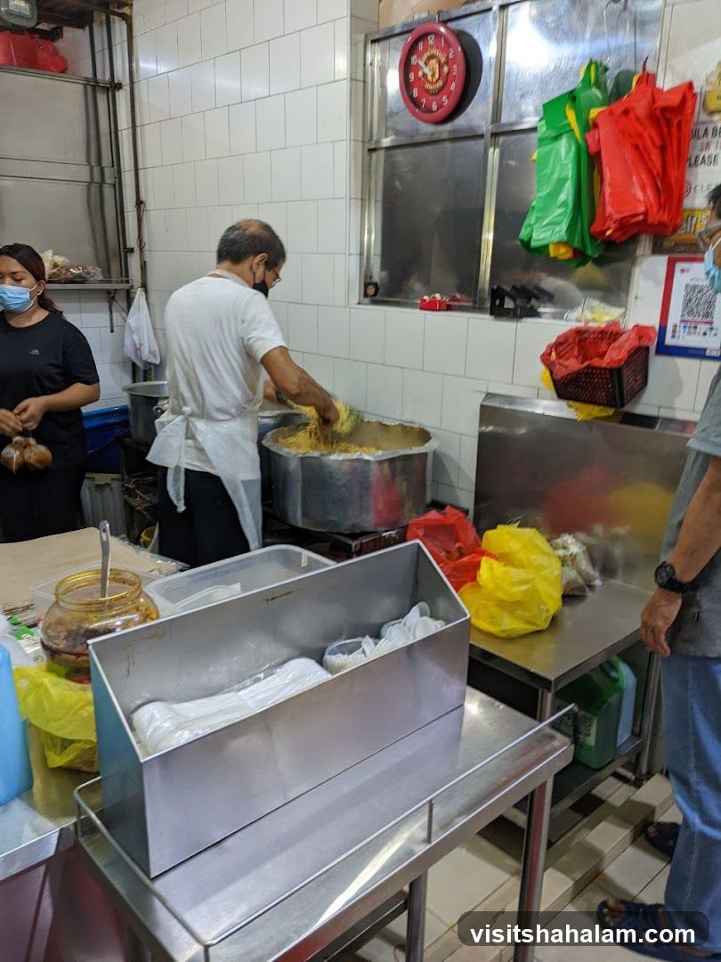 Food preparation in a kitchen