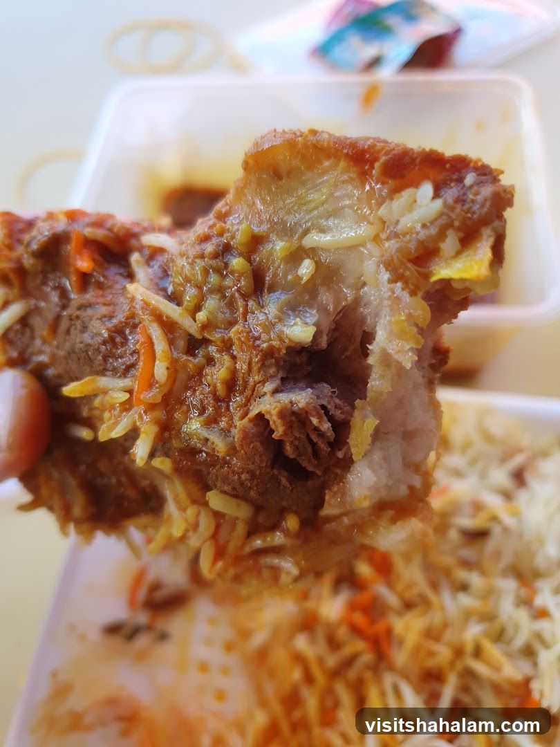 Close-up of Biryani with Meat