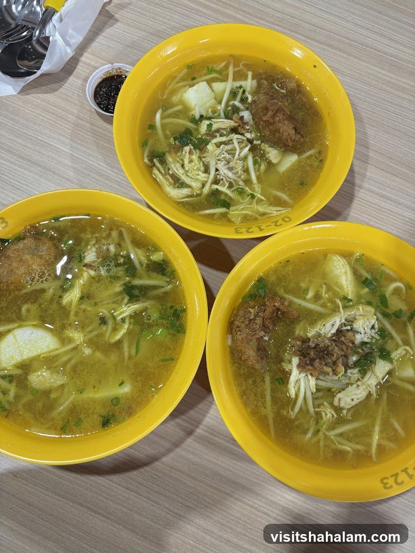 Three bowls of soup