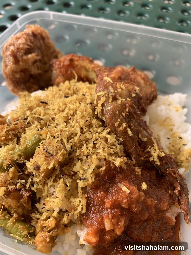 Nasi Lemak with Fried Chicken