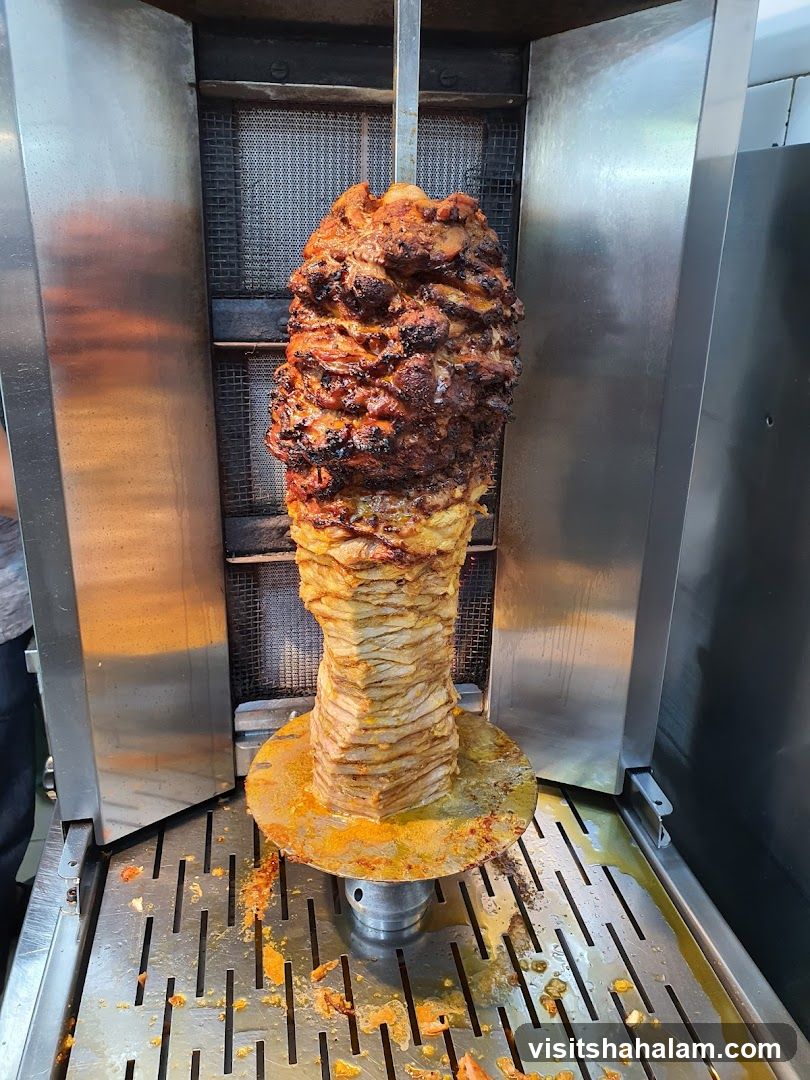 Shawarma Meat on a Vertical Rotisserie