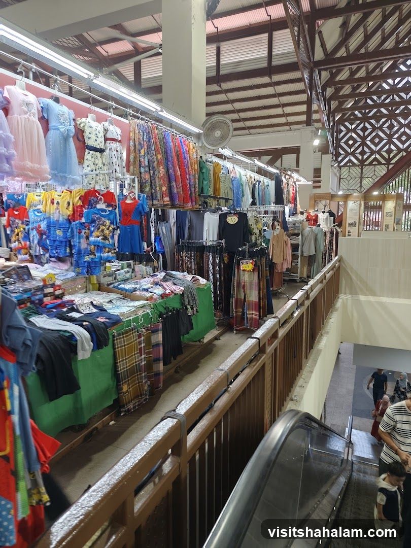 Marketplace with Clothing Stalls