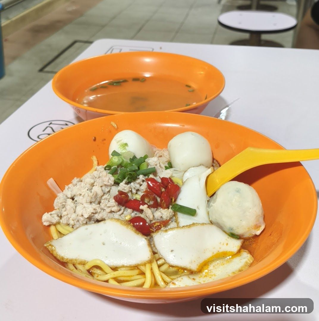 Noodles with Fish Balls and Minced Meat