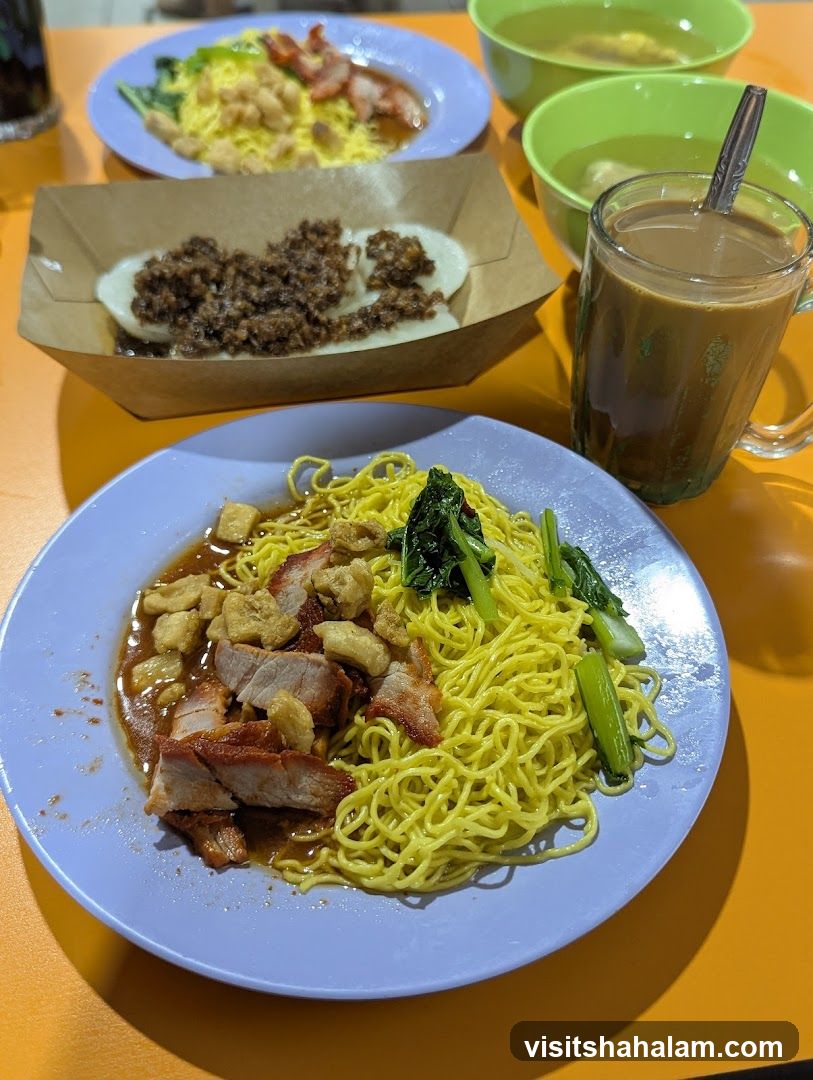Noodles with Char Siu and Crispy Pork Belly