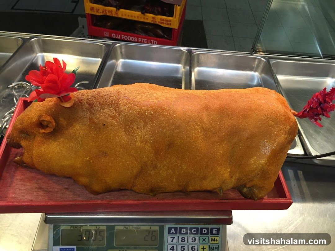 Roasted Pig on Scale