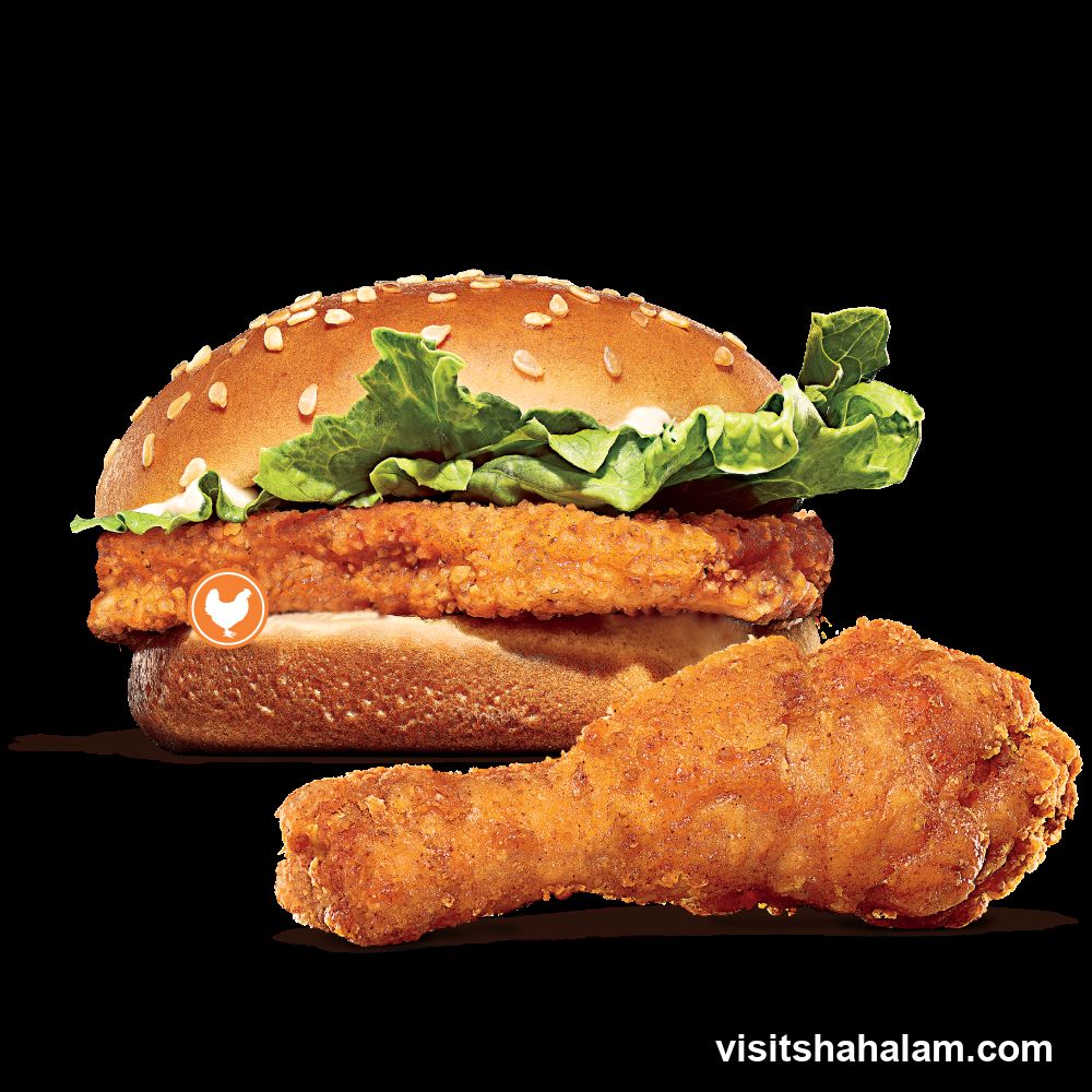 Chicken Burger and Fried Chicken Leg