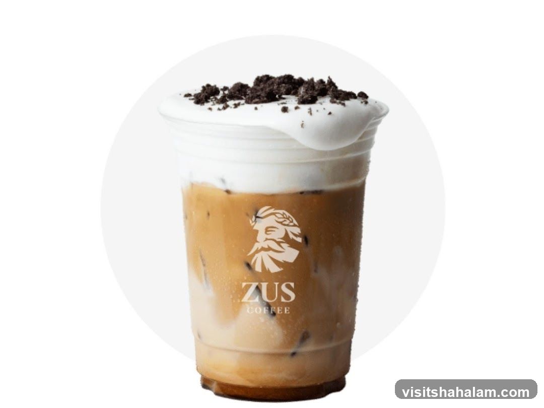 Iced Coffee with Cream and Cookie Crumble