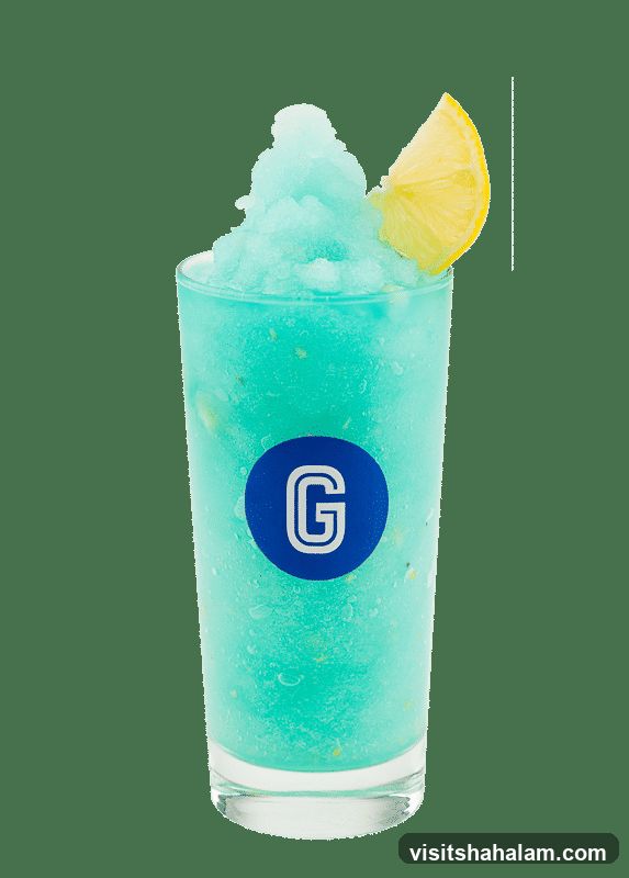 Blue Slushy Drink with Lemon Slice