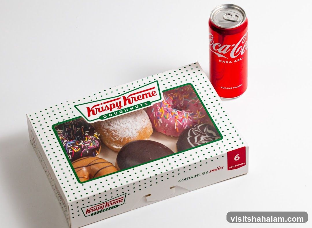 Krispy Kreme Doughnuts Box and Coca-Cola Can