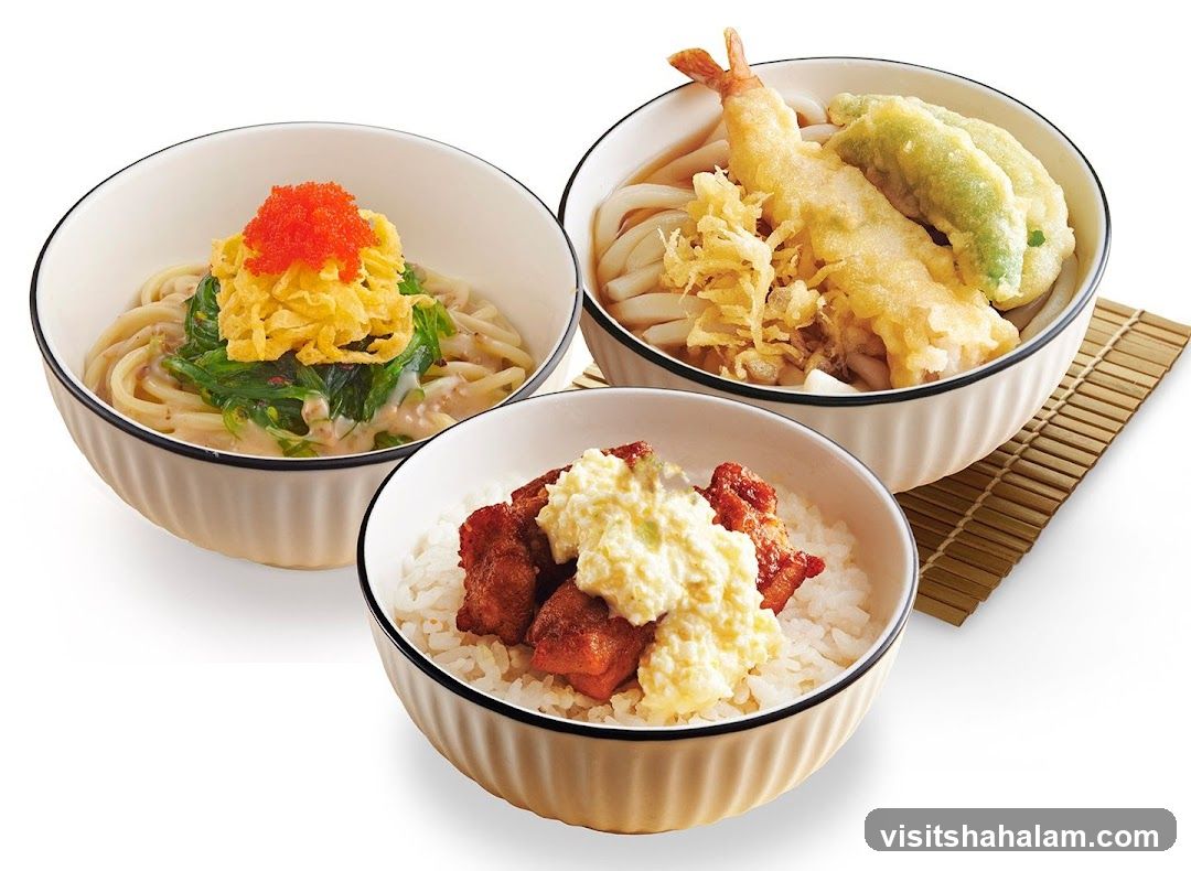 Three Bowls of Japanese Food