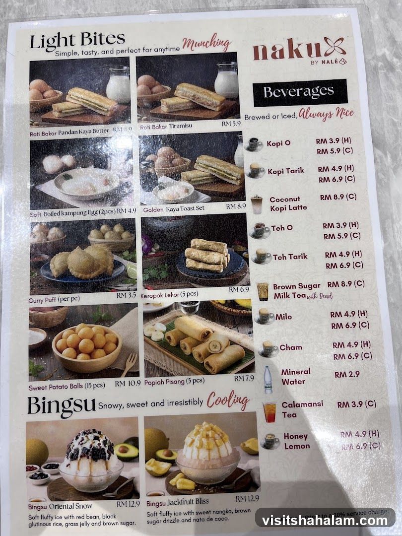 Naku by Nalé Menu