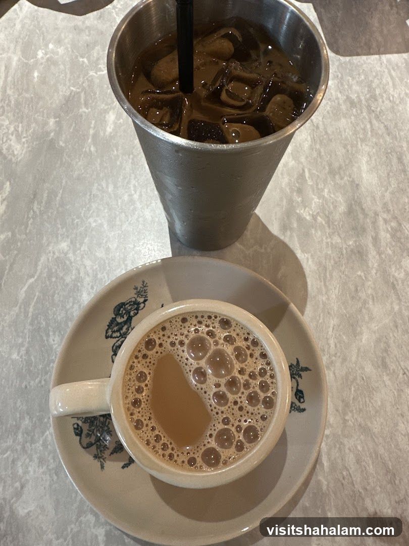 Two drinks on a table
