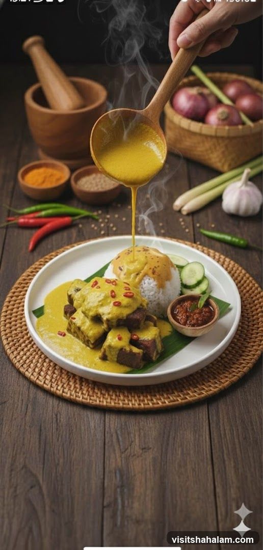 Curry dish being served