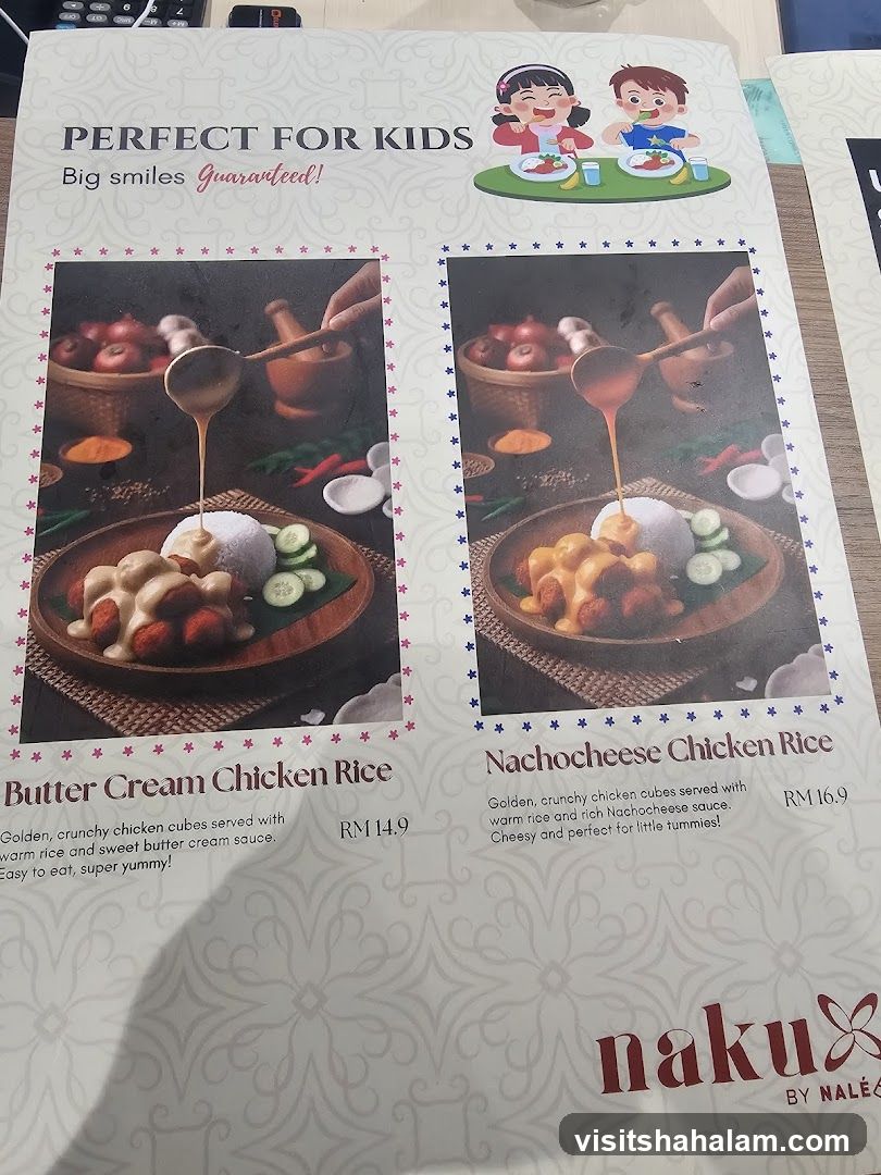Perfect For Kids Menu