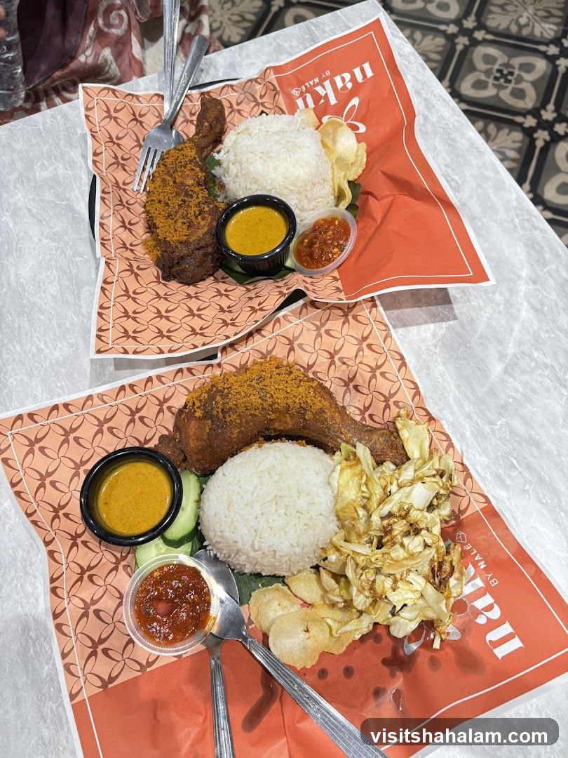Nasi Lemak with Fried Chicken