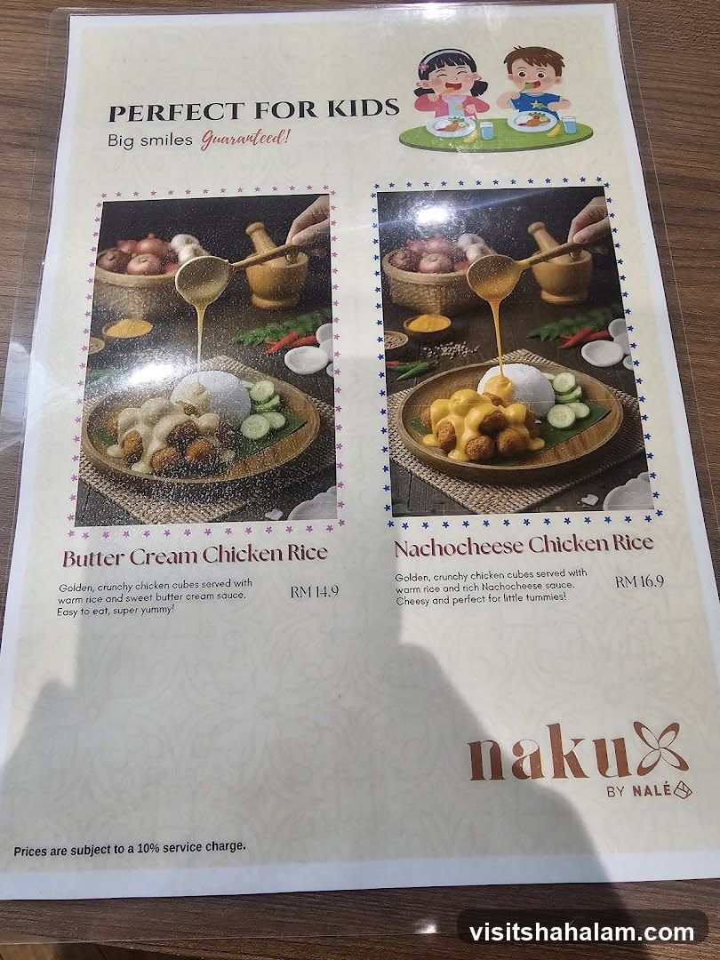 Perfect For Kids Menu