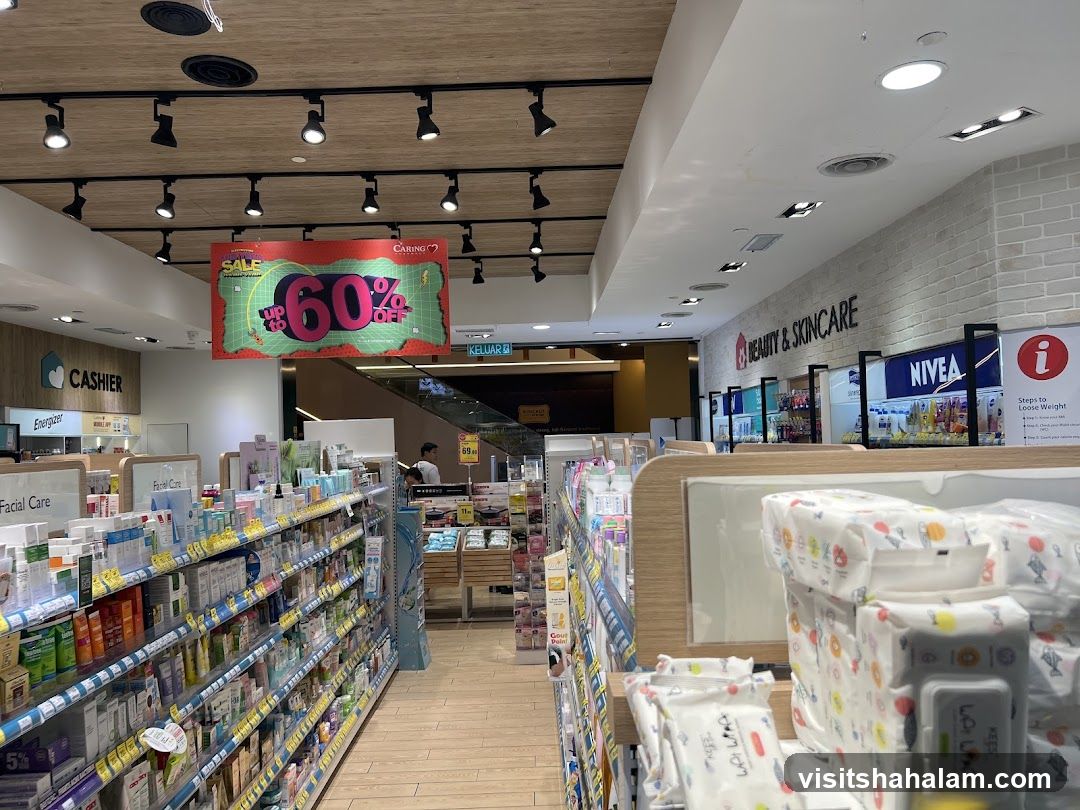 Pharmacy Interior with Sale Banner