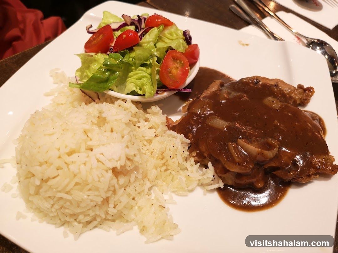 Chicken Chop with Rice and Salad