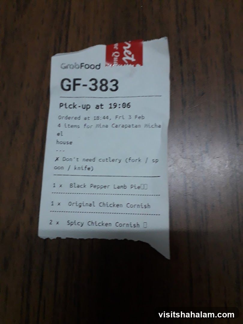 GrabFood Order Receipt