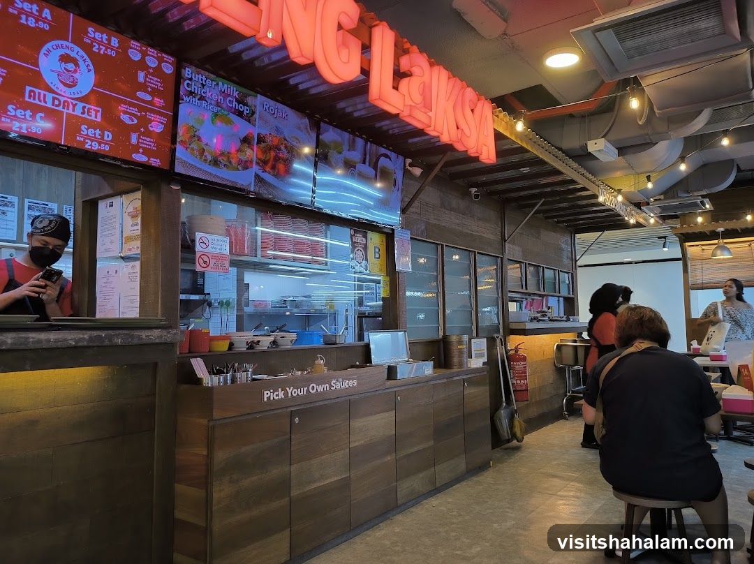 Restaurant Interior with Menu Displays
