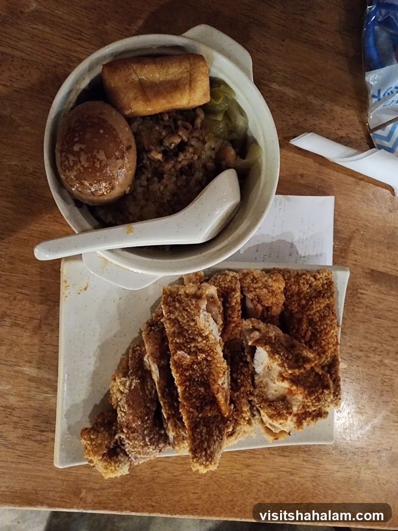 Braised Pork Rice and Fried Chicken