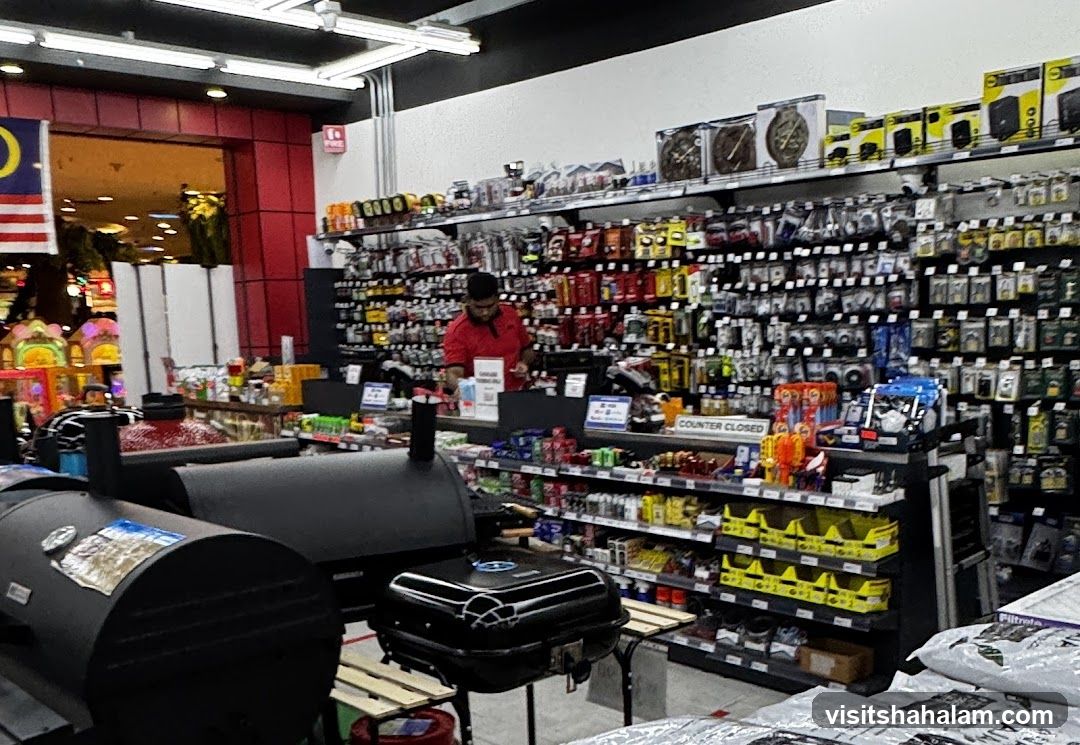 Store Interior with Grills and Shelving
