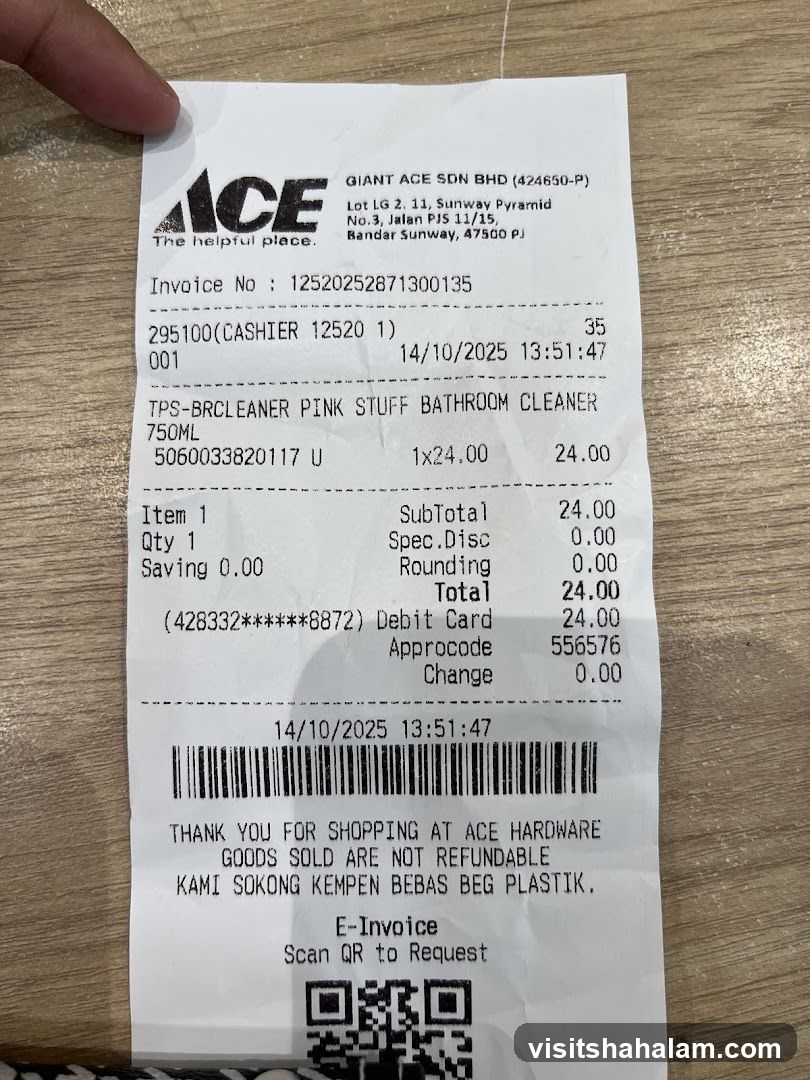 Ace Hardware Receipt