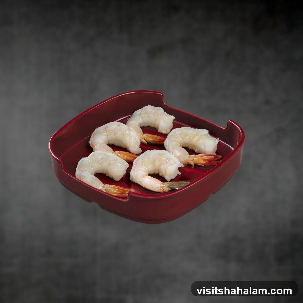 Shrimp on a Red Plate