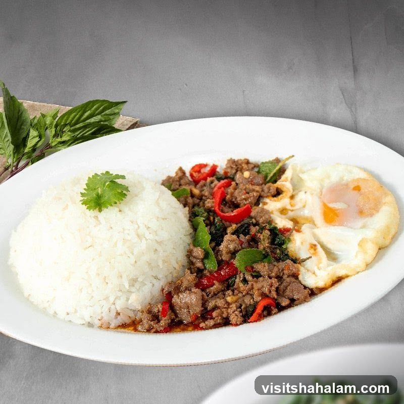 Thai Basil Beef with Rice and Fried Egg