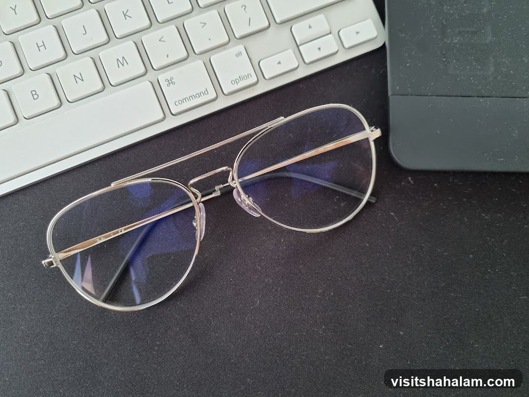 Eyeglasses on a desk