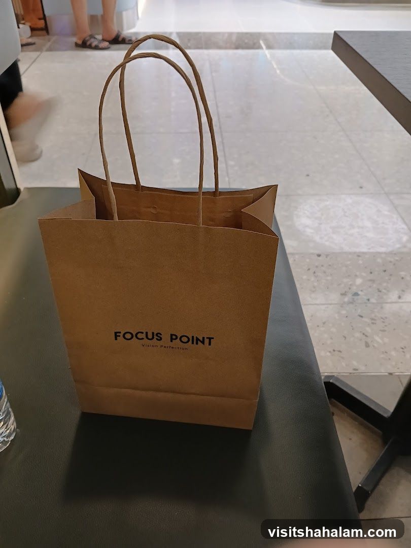 Brown paper bag with logo