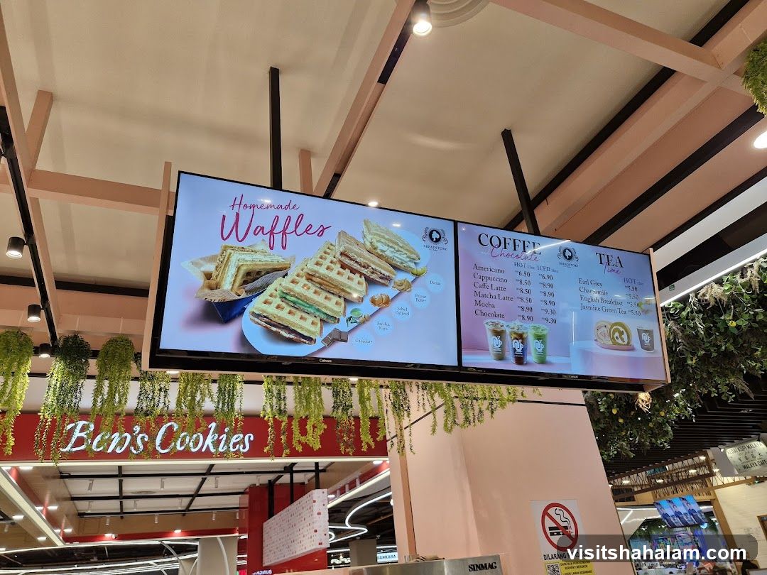 Menu Board with Waffles and Drinks