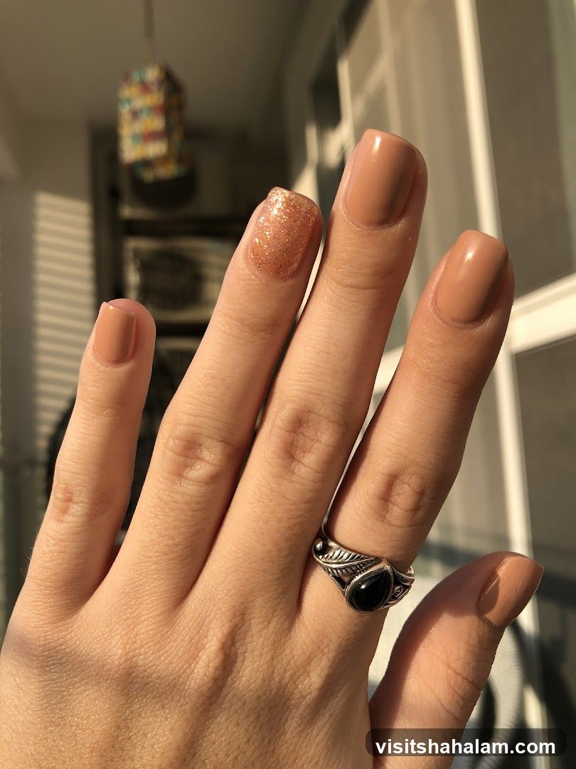 Nails with Glitter Accent