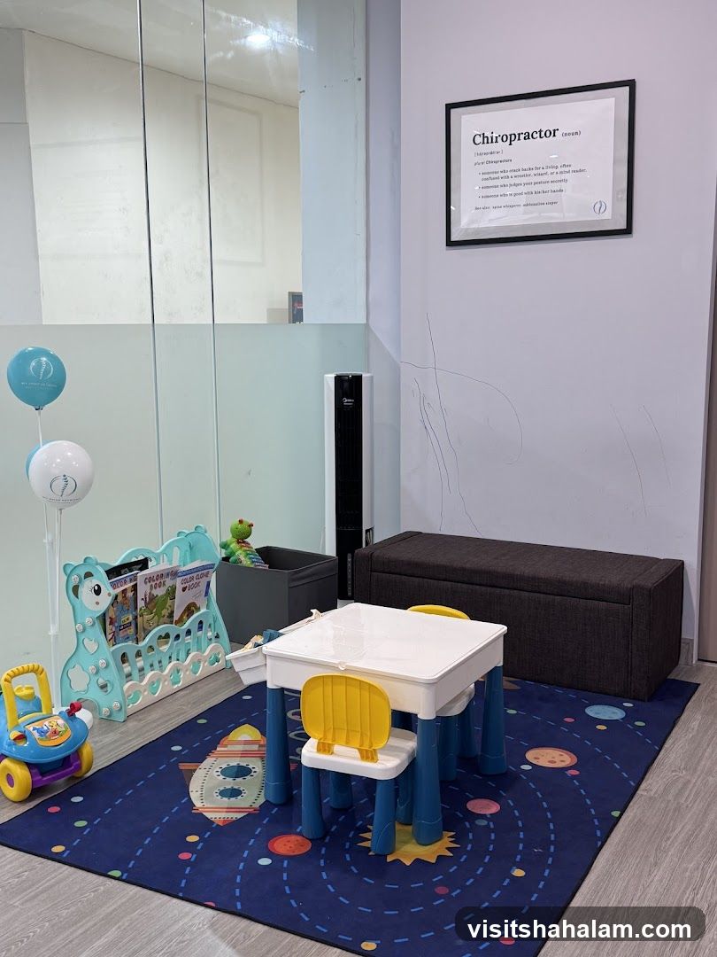 Children's play area in a chiropractor's office