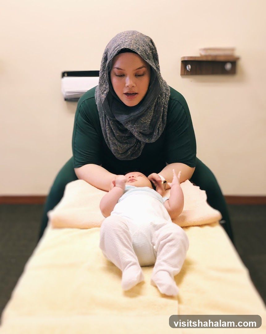 Woman and Baby on Massage Table