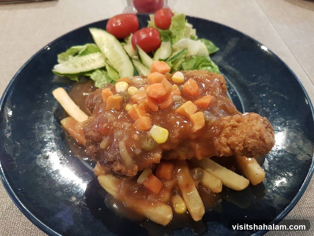 Fried Chicken with Fries and Salad