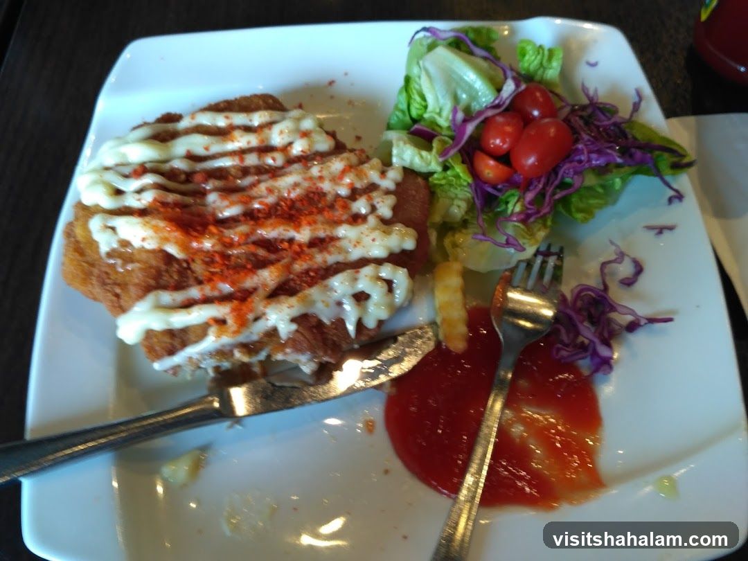 Fried Cutlet with Salad