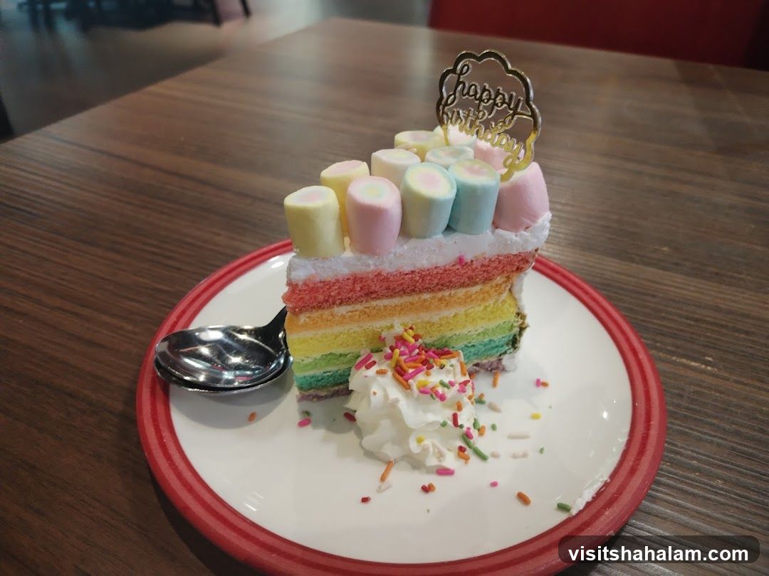 Rainbow Cake Slice
